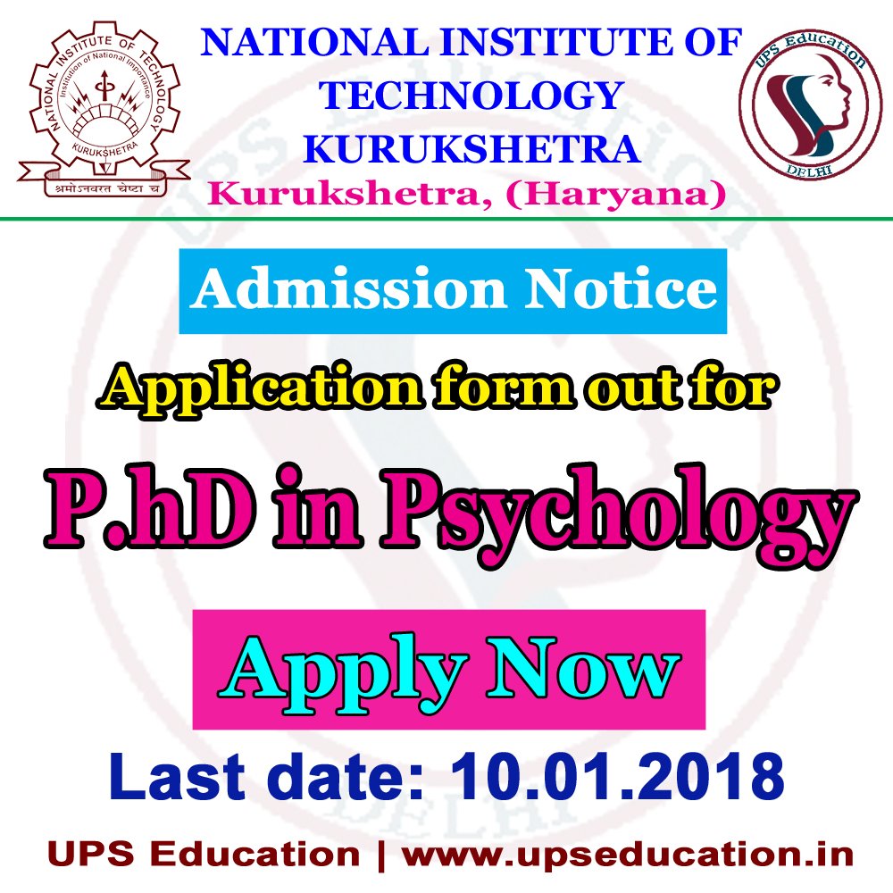 phd psychology admission 2022 in india