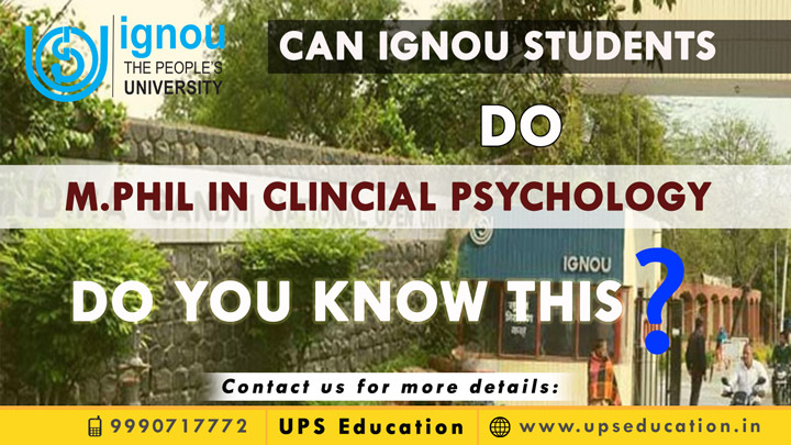 Can IGNOU Students Do M Phil in Clinical Psychology from with RCI Can IGNOU Students Do M Phil in Clinical Psychology from with RCI
