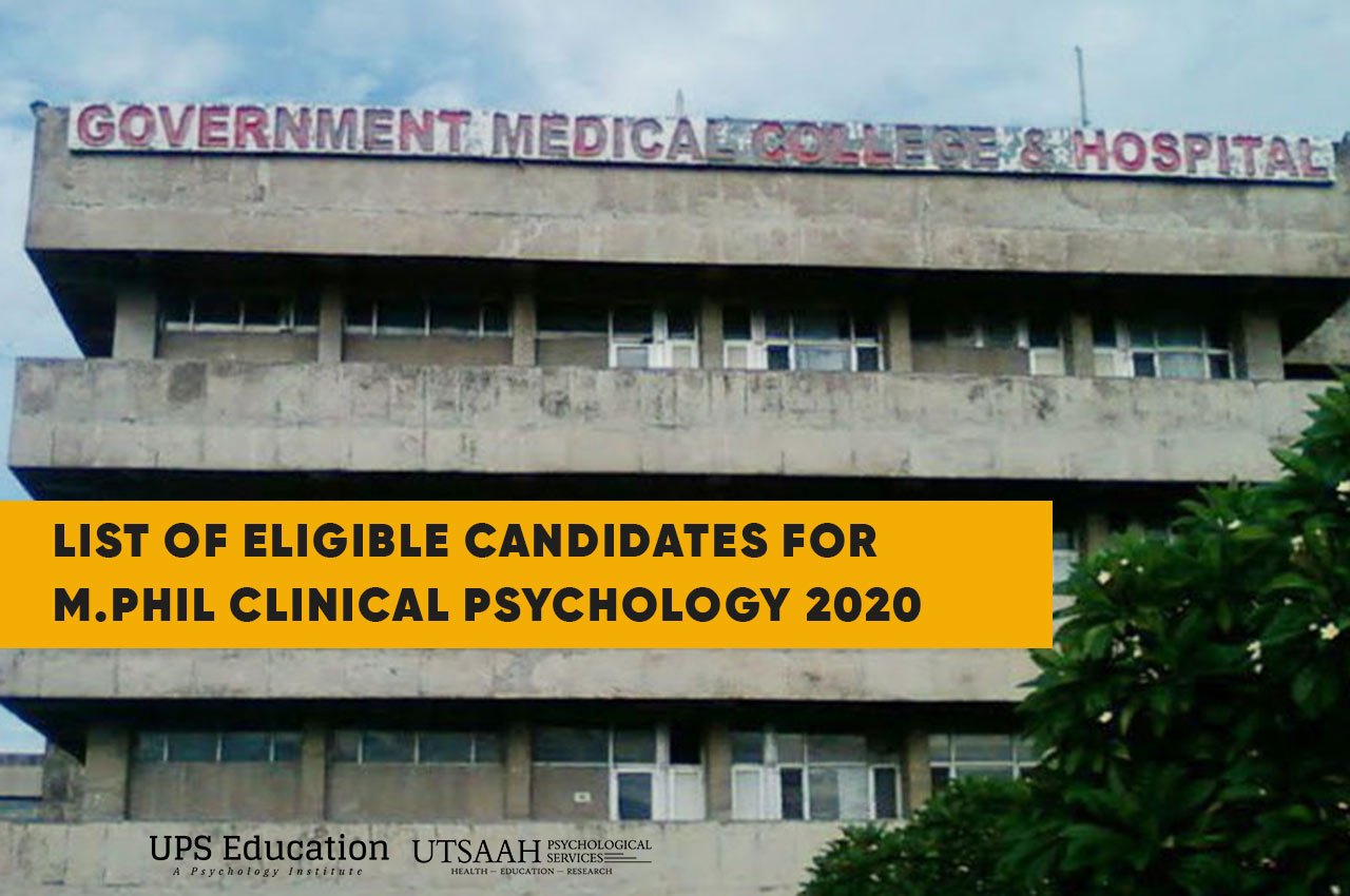 GMCH Eligible list of candidates for M.Phil Clinical Psychology 2020