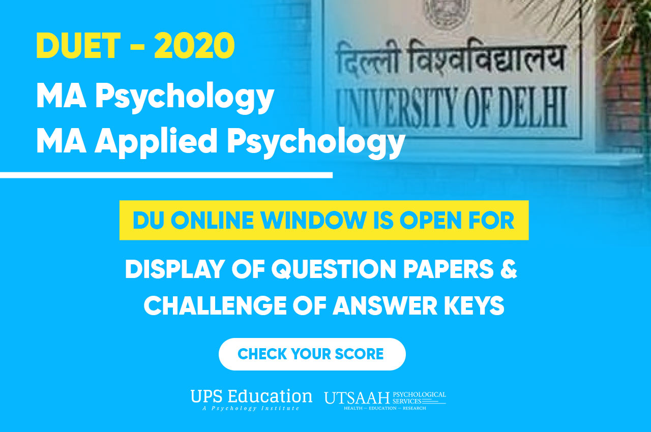 DU MA Psychology Answer Key released 2020