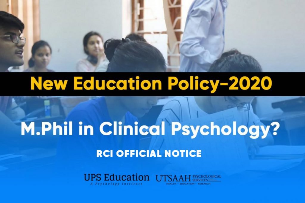 RCI view on Discontinuation M.Phil Clinical Psychology Course after New Education Policy 2020