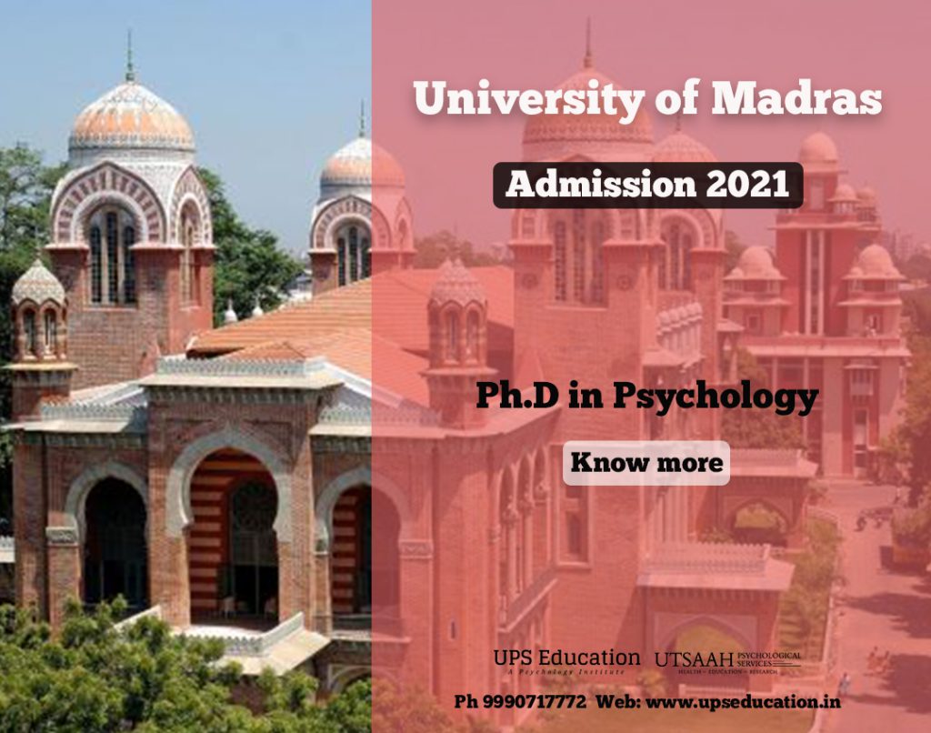 Ph.D Psychology Admission 2021 open in Madras University ePsychology