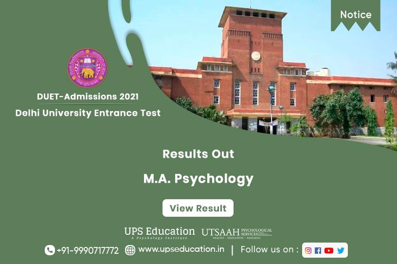 DUET Score Card of MA Psychology for Admission 2021—UPS Education