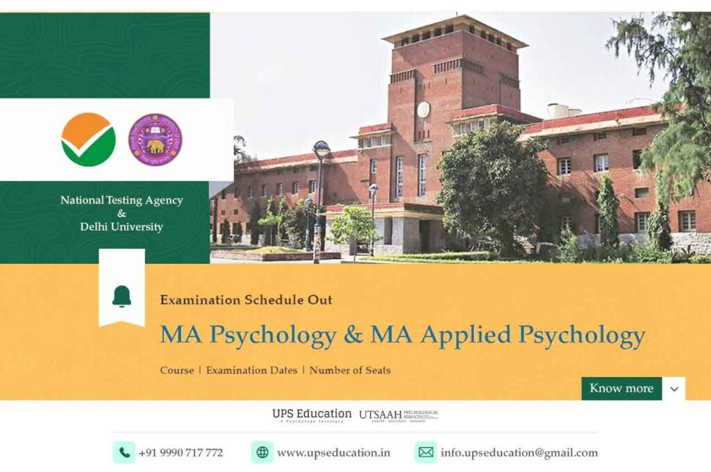 Delhi University, DU Exam Dates for MA Psychology & MA Applied Psychology Admission – UPS Education